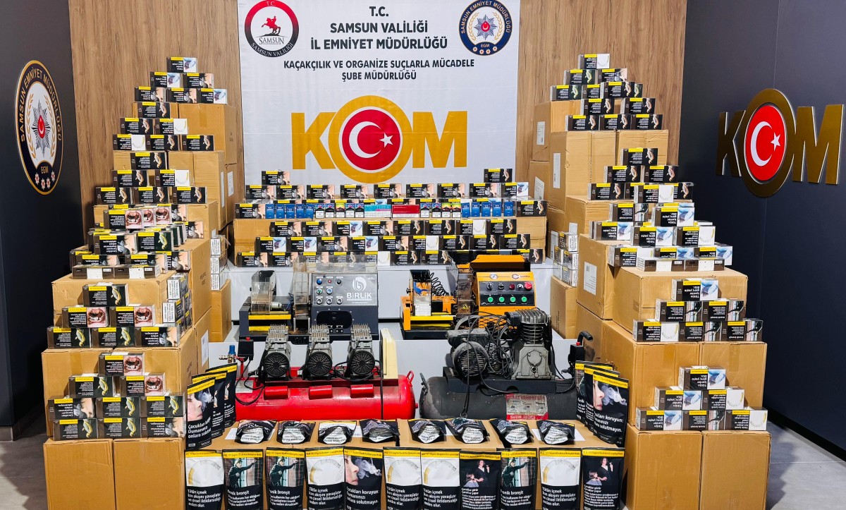 Samsun'da 1 milyondan fazla makaron ele geçirildi