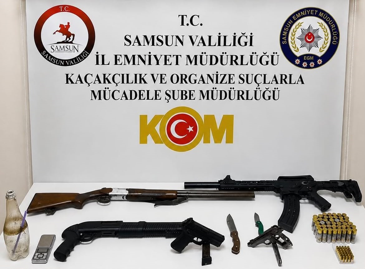 Bafra'da silah kaçakçılığı operasyonunda 3 şüpheli yakalandı