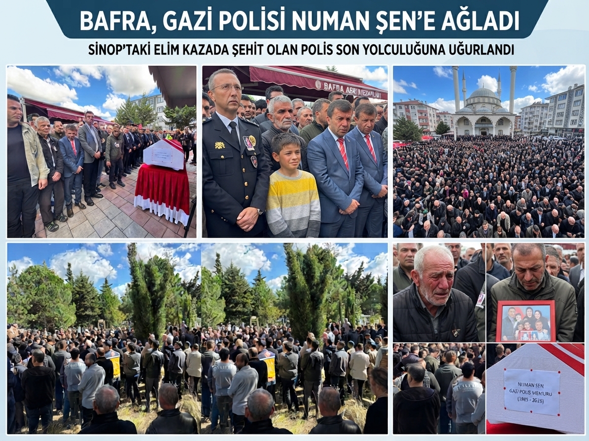 Görevi Başında ve Kalplerde Yaşayacak: Bafralı Gazi Polis Numan Şen Son Yolculuğuna Uğurlandı