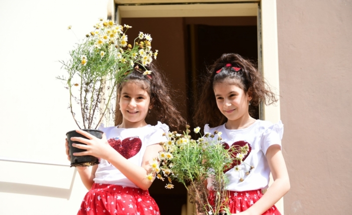 Ordu'da evlerdeki vatandaşlara çiçek ve çikolata ikram edildi