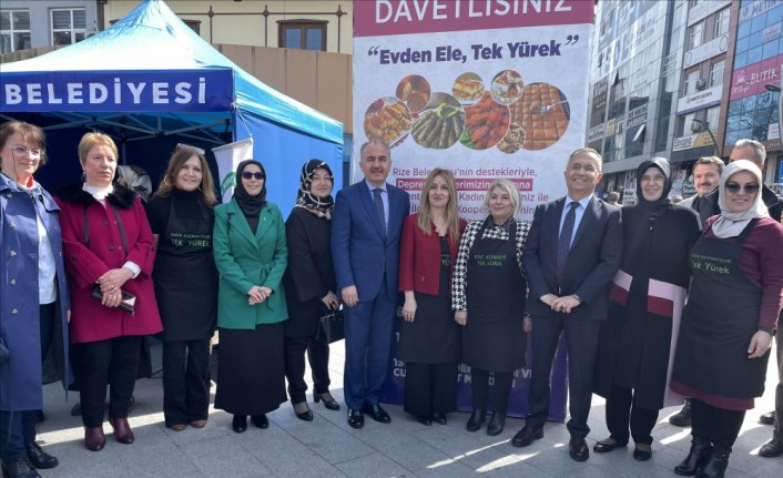 Rize'de kadın kooperatifleri ve kadın konseyi depremzedeler için kermes düzenledi