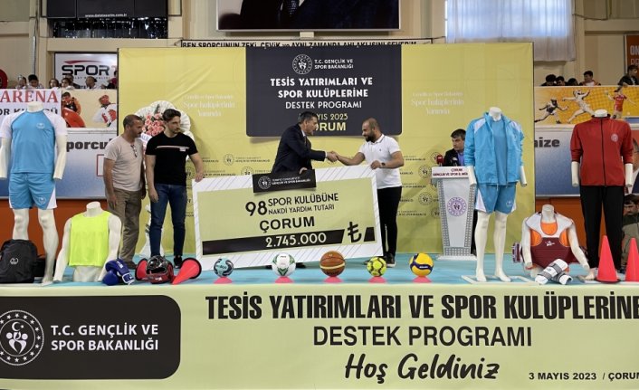 Gençlik ve Spor Bakanlığından Çorum'daki spor kulüplerine 7 milyon liralık destek