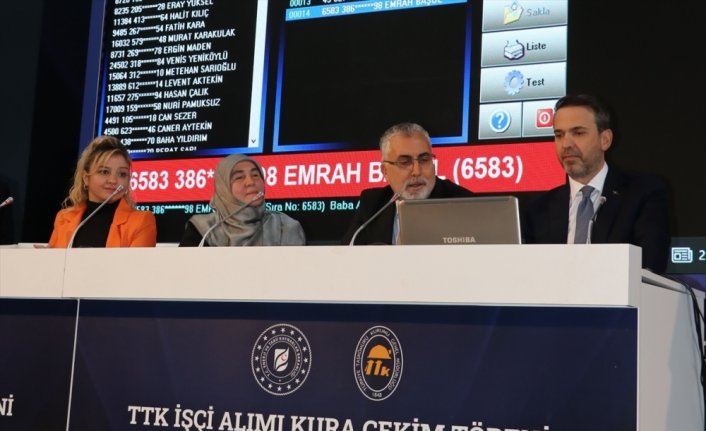 Çalışma ve Sosyal Güvenlik Bakanı Işıkhan, TTK işçi alımı kura çekim töreninde konuştu: