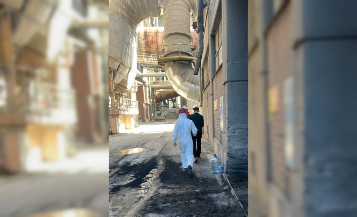 Çimento fabrikasının soğutma alanında meydana gelen patlamada 1 işçi yaralandı