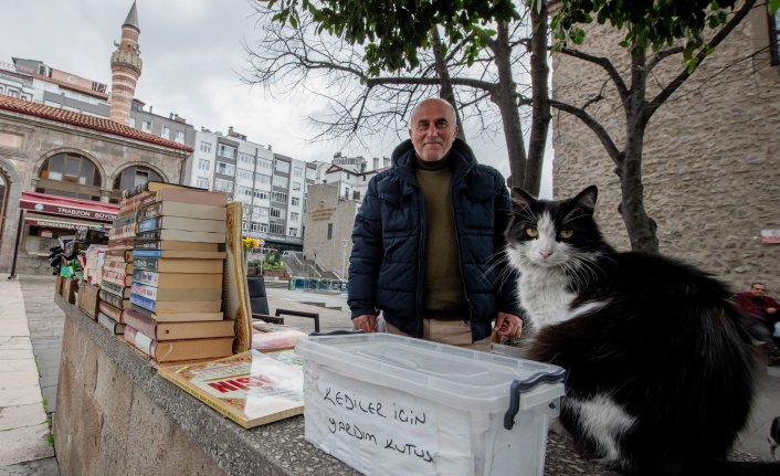 Bağış kutusuna atılan paralarla 15 yıldır sahipsiz kedileri besliyor