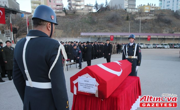 Tokat'ta geçirdiği kalp krizi sonucu vefat eden asker için tören düzenlendi