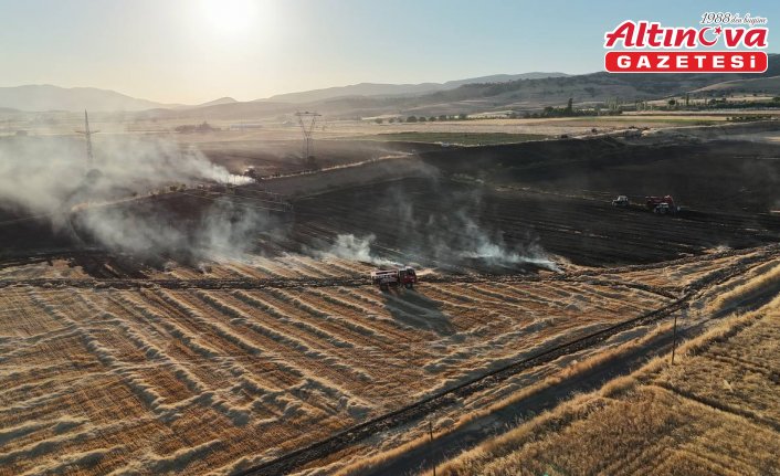 Amasya’da tarım arazisinde çıkan yangında yaklaşık 80 dönüm alan zarar gördü