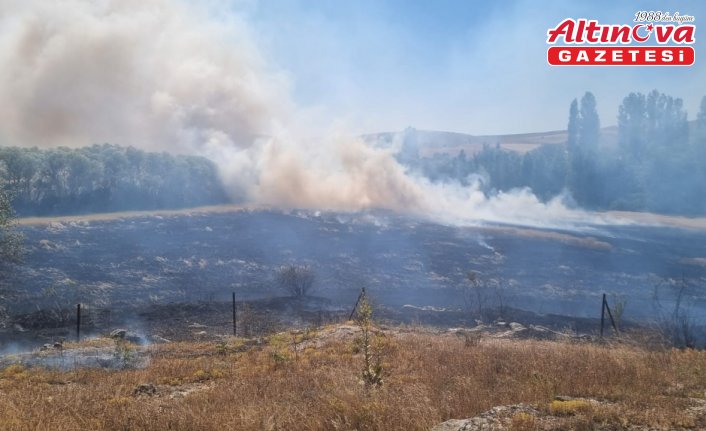 Çorum'da yangın sonucu 160 dönüm arazi ile 3 ev zarar gördü