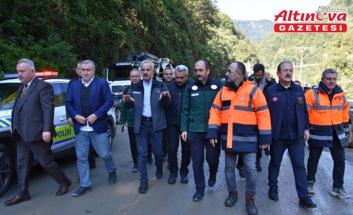 Bakanlar Uraloğlu ve Bak, Çamlıhemşin-Ayder Yaylası yolunda devam eden çalışmaları inceledi