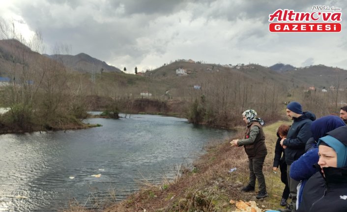 Giresun'da su kuşları için doğaya yem bırakıldı