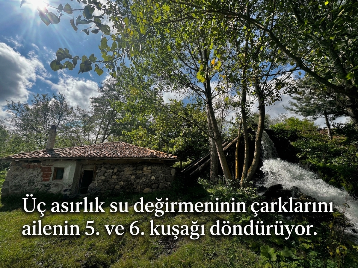 Üç asırlık su değirmeninin çarklarını ailenin 5. ve 6. kuşağı döndürüyor