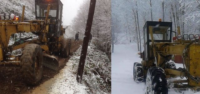 19 Mayıs Belediyesi; Kar Yağışı Olan Yollarda Çalışma Yürüttü