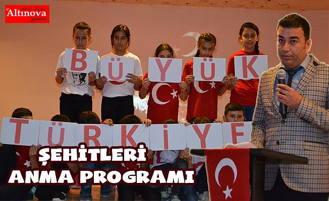 Fatih Ortaokulu`ndan Şehitleri Anma Programı