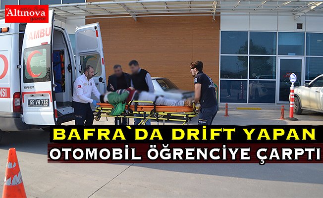 Drift yapan otomobil öğrenciye çarptı
