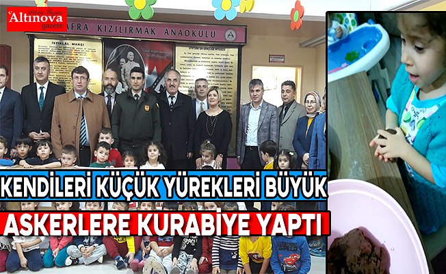 Bafralı öğrenci askerlere kurabiye yaptı