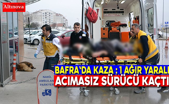 Bafra`da kaza: 1 ağır yaralı