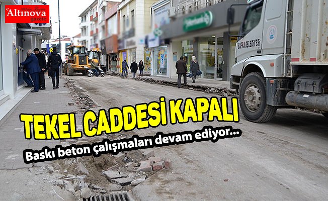 Bafra`da yol çalışması