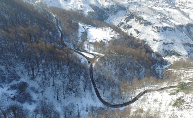 Güzeldere Yaylası beyaz örtüsüyle büyülüyor