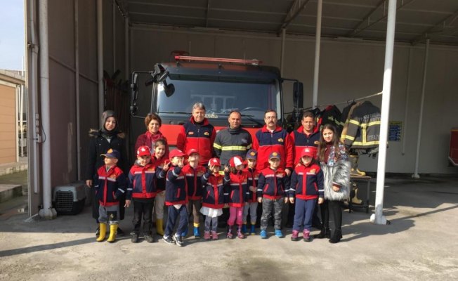 Öğrenciler itfaiyeyi ziyaret etti