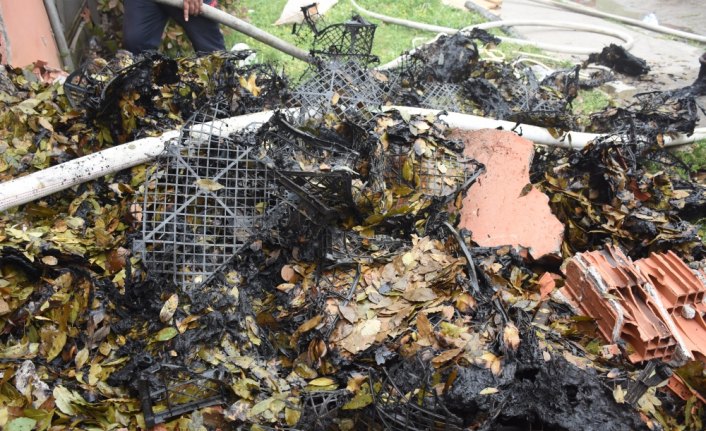 Bartın'da defne yaprağı işleme fabrikasında yangın