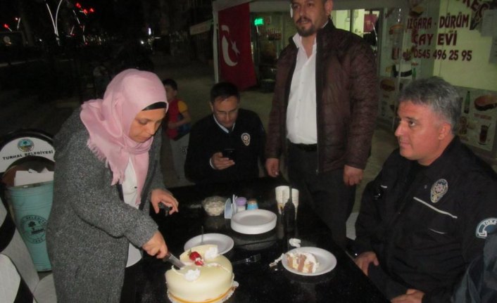 Tokat'ta polise sürpriz kutlama
