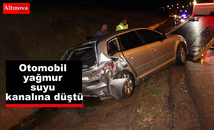 Samsun'da otomobil yağmur suyu kanalına düştü: 3 yaralı