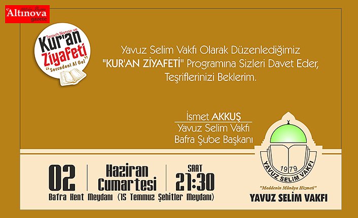 YAVUZ SELİM VAKFINDAN DAVET