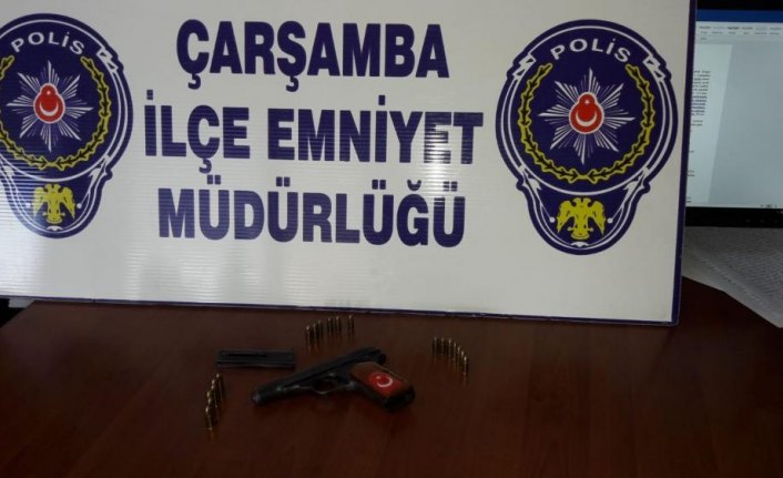 Çarşamba'da ruhsatsız tabanca ele geçirildi