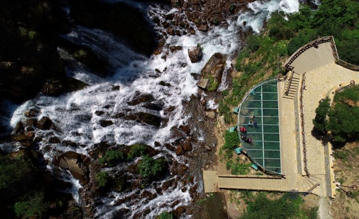 Doğu Karadeniz'in 40 kaynaklı şelalesine turist ilgisi