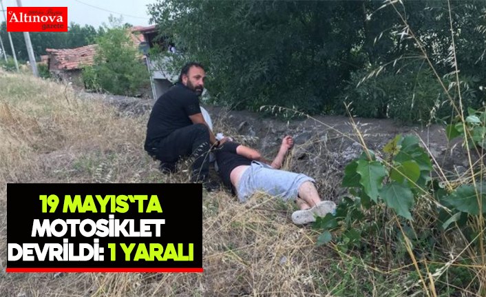 Samsun'da motosiklet devrildi: 1 yaralı