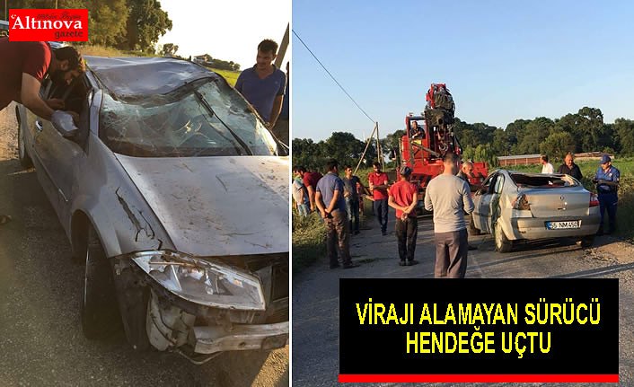 YEŞİLYAZI'DA VİRAJI ALAMAYAN SÜRÜCÜ HENDEĞE UÇTU