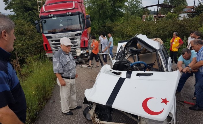 Ordu'da tır ile otomobil çarpıştı: 1 ölü