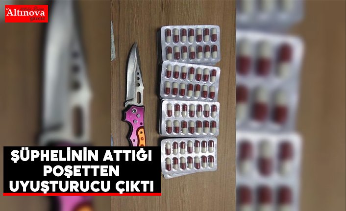 Şüphelinin attığı poşetten uyuşturucu çıktı
