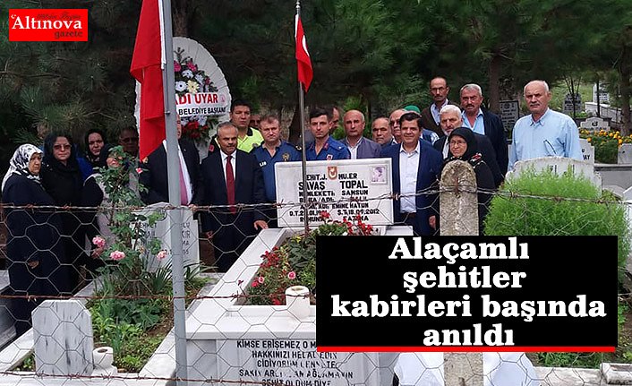 Alaçamlı şehitler kabirleri başında anıldı