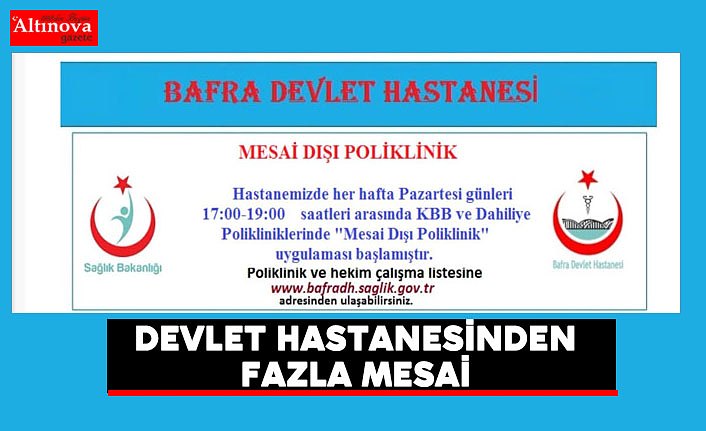 Bafra Devlet Hastanesinden akşam mesaisi