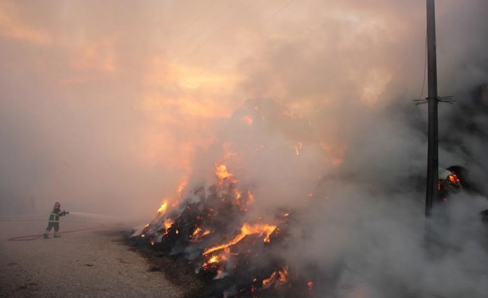Amasya'da samanlık yangını