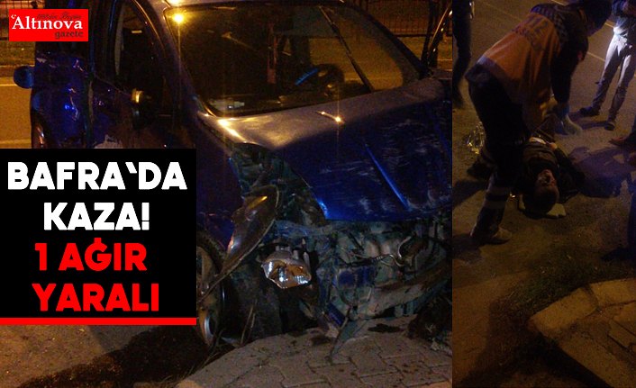 Bafra`da kaza! 1 ağır yaralı