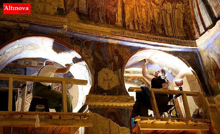 Bin yıllık fresklere Türk ve İtalyan dokunuşu