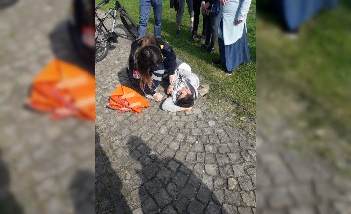 Bisikletten düşen çocuk yaralandı