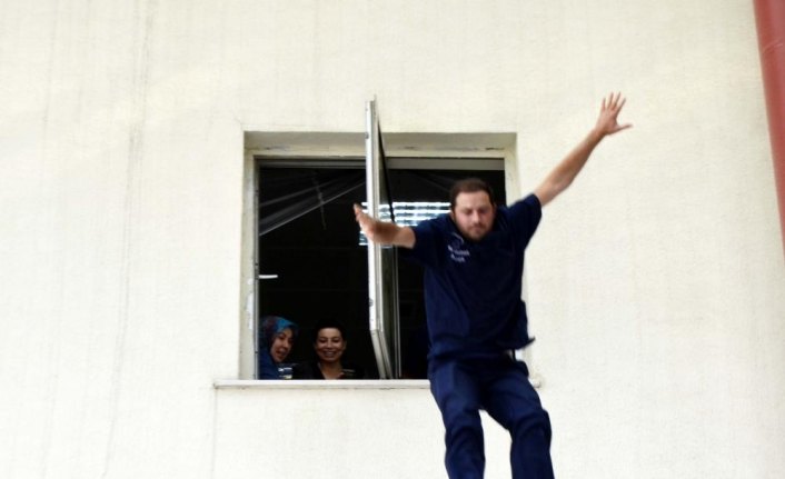 Merzifon'da hastanede yangın tatbikatı yapıldı