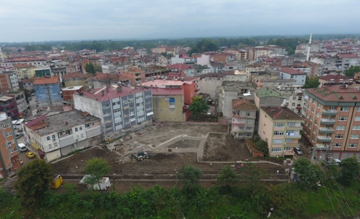 Terme'de otopark inşaatı