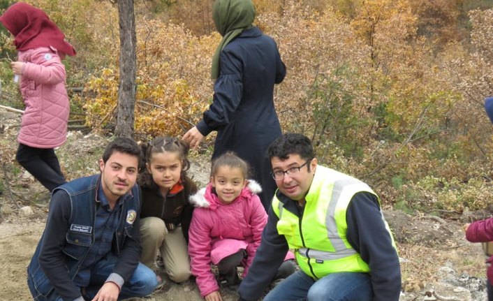 Boyabat'ta çam fidanları toprakla buluştu