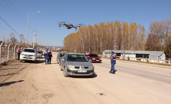 Kastamonu'da helikopter destekli trafik denetimi