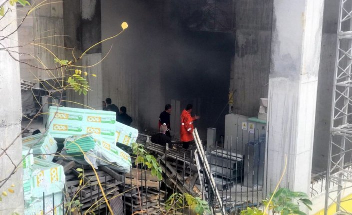 Zonguldak'ta hastane inşaatında yangın