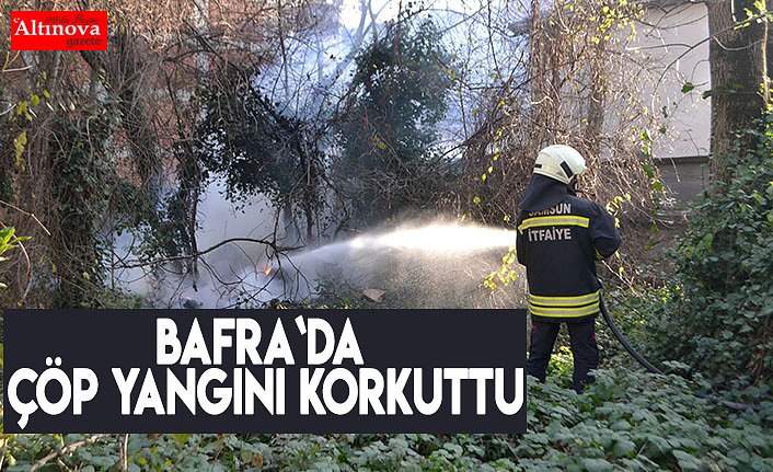 Bafra`da çöp yangını korkuttu