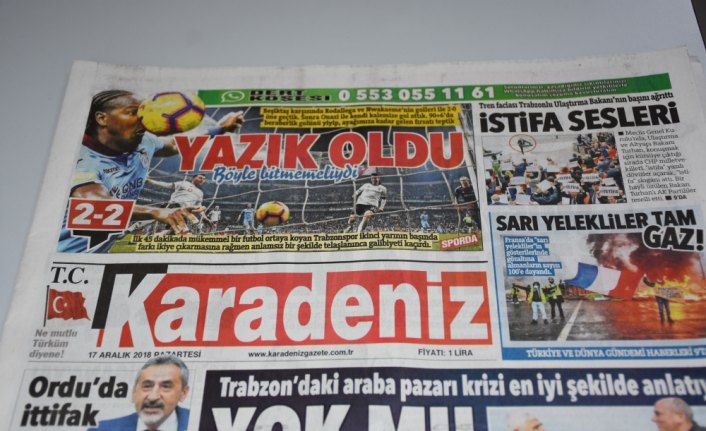 Trabzon yerel gazetelerinde beraberlik üzüntüsü