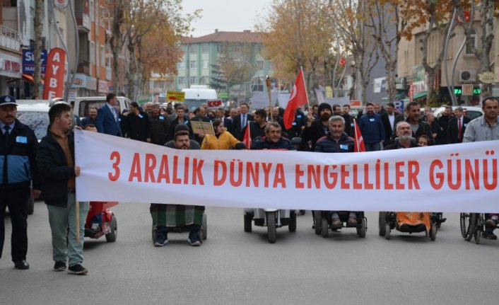 Zile'de engelliler için yürüyüş yapıldı