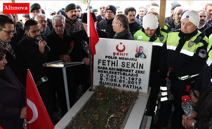 Şehit polis Fethi Sekin kabri başında anıldı