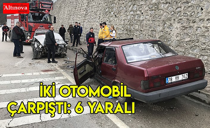İki otomobil çarpıştı: 6 yaralı