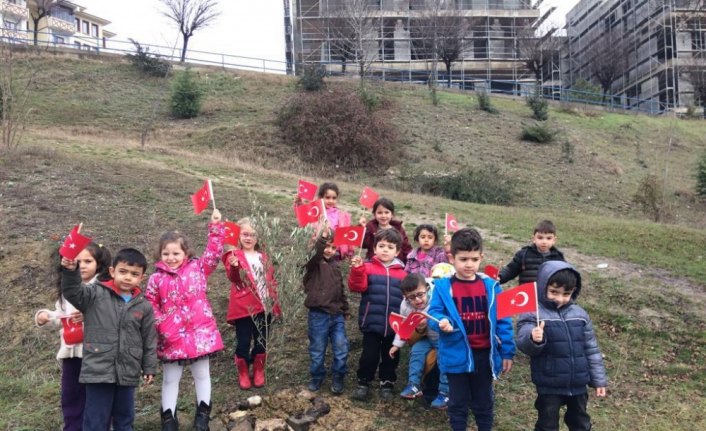 Karabük'te şehitler için fidan dikildi